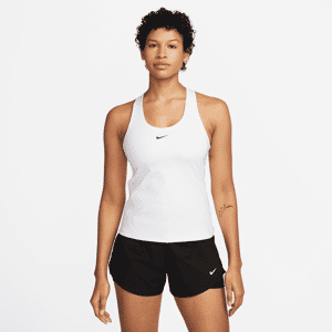 Nike Swoosh-sports-bh-tanktop med medium støtte og indlæg til kvinder - hvid hvid XS (EU 32-34)