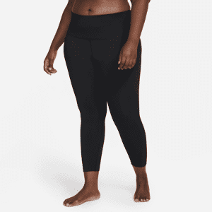 Nike Yoga-7/8-leggings med høj talje til kvinder (plus size) - sort sort 2X