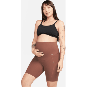 Nike Zenvy (M)-cykelshorts (20 cm) med lommer, let støtte og høj talje til kvinder (Maternity) - brun brun S (EU 36-38)