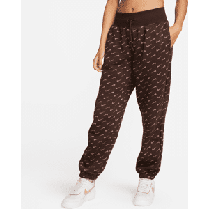 Oversized Nike Sportswear Phoenix-sweatpants i fleece med print til kvinder - brun brun M (EU 40-42)