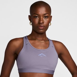 Nike Trail Swoosh On-The-Run-sports-bh med medium støtte og let foring - lilla lilla XL
