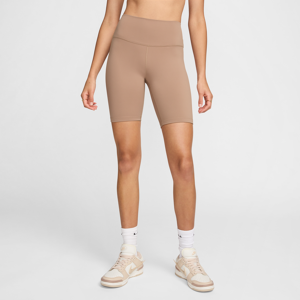 Nike One-cykelshorts med høj talje (20 cm) til kvinder - brun brun XS (EU 32-34)