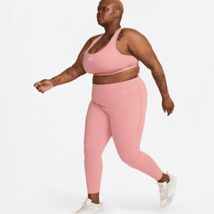 Nike Universa 7/8-leggings med medium støtte, høj talje og lommer til kvinder (plus size) - Pink Pink 4X