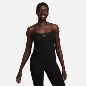 Maskinstrikket Nike Sportswear Chill Cami-tanktop med tætsiddende pasform til kvinder - sort sort XXL (EU 52-54)