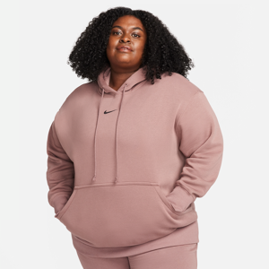Oversized Nike Sportswear Phoenix Fleece-pullover-hættetrøje til kvinder (plus size) - lilla lilla 2X