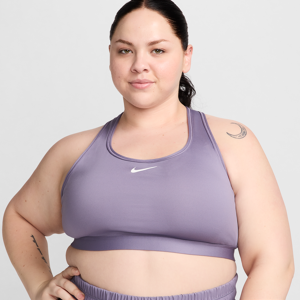 Nike Swoosh-sports-bh med medium støtte til kvinder (plus size) - lilla lilla 2X