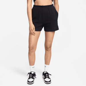 Maskinstrikkede Nike Sportswear Chill-ribshorts (5 cm) med høj talje og en slank pasform til kvinder - sort sort L (EU 44-46)
