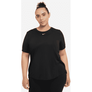 Kortærmet Nike Dri-FIT One-trøje (Plus size) i standardpasform til kvinder - sort sort 3X