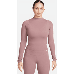 Langærmet Nike Zenvy Dri-FIT-top til kvinder - lilla lilla L (EU 44-46)