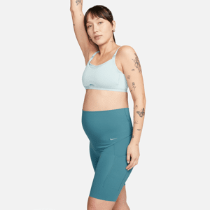 Nike Zenvy (M)-cykelshorts (20 cm) med lommer, let støtte og høj talje til kvinder (Maternity) - blå blå XS (EU 32-34)