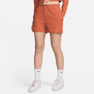 Maskinstrikkede Nike Sportswear Chill-ribshorts (5 cm) med høj talje og en slank pasform til kvinder - Orange Orange L (EU 44-46)