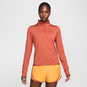 Nike Swift Element-løbetop med UV-beskyttelse og 1/4 lynlås til kvinder - Orange Orange L (EU 44-46)