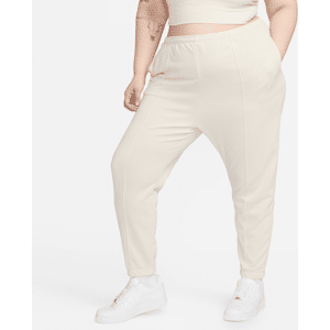 Højtaljede slanke Nike Sportswear Chill Terry-sweatpants til kvinder (plus size) i french terry - brun brun 2X