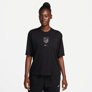 Firkantet Atlético Madrid Nike Football-T-shirt til kvinder - sort sort L (EU 44-46)