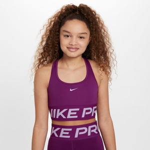 Nike Pro Swoosh-sports-bh til piger - lilla lilla XL