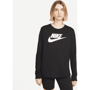 Langærmet Nike Sportswear Essentials-logo-T-shirt til kvinder - sort sort L (EU 44-46)