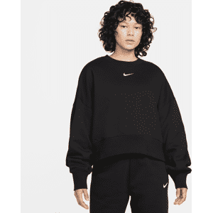 Oversized Nike Sportswear Phoenix Fleece-sweatshirt med rund hals til kvinder - sort sort XS (EU 32-34)