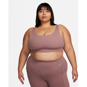 Nike Zenvy Rib Longline-sports-bh med let støtte og uden indlæg (plus size) - lilla lilla 1X