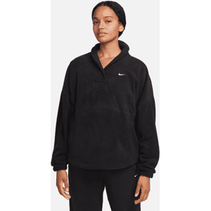 Overdimensioneret Nike Therma-FIT One-trøje i fleece med lange ærmer til kvinder - sort sort S (EU 36-38)