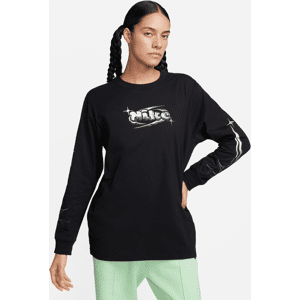 Langærmet Nike Sportswear-T-shirt til kvinder - sort sort XXL (EU 52-54)