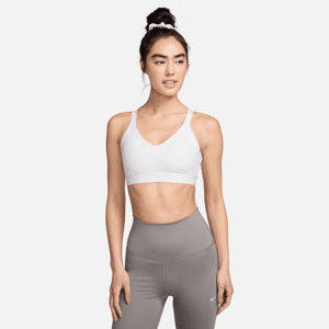 Justerbar Nike Indy-sports-bh med indlæg og medium støtte til kvinder - hvid hvid XXS