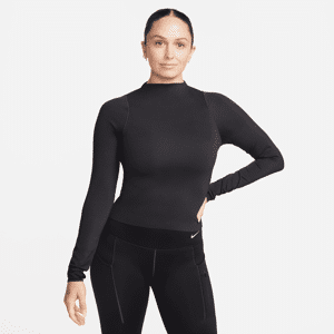 Langærmet Nike Zenvy Dri-FIT-top til kvinder - sort sort L (EU 44-46)