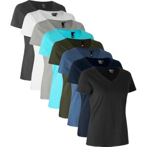 Id 0543 Core T-Shirt   V-Hals   Dame-Blå Melange-Xl