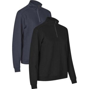 Pro Wear 0385 Care Sweat   Ubørstet   ¼ Zip   Dame-Sort-4xl