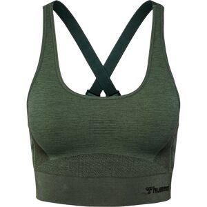 Hummel Women's hmlCLEA Seamless Sports Top Climbing Ivy/Beetle Melange XS, Climbing Ivy/Beetle Melange