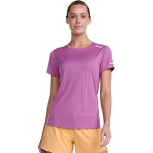 2XU Women's Aero Tee MAUVE/WHITE REFLECTIVE L, MAUVE/WHITE REFLECTIVE