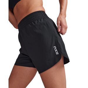 2XU Women's Aero Hi-Rise 4 Inch Shorts Black/Silver Reflective S, Black/Silver Reflective