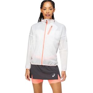 Asics Women's Fujitrail Jacket Brilliant White/Blazing Coral XS, Brilliant White/Blazing Coral