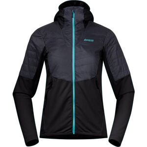 Bergans Women's Senja Midlayer Hood Jacket Black/Solid Charcoal/Light Glacier XS, Black/Solid Charcoal/Light Glacier