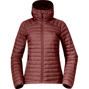 Bergans Women's Lava Light Down Jacket With Hood Amarone Red L, Amarone Red