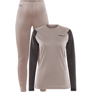 Craft Women's Core Warm Baselayer Set Clay-Granite XS, Clay/Granite