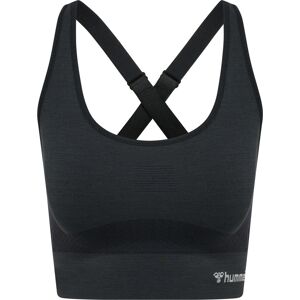 Hummel Women's hmlCLEA Seamless Sports Top Black Melange L, Black Melange