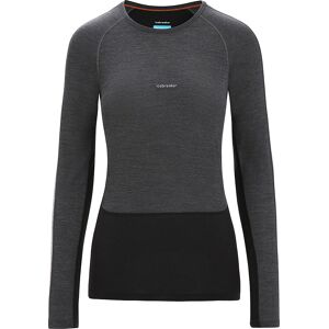 Icebreaker Women's 125 Zoneknit™ Long Sleeve Crew Jet Heather/Black/Metro Heather/Cb XL, JET HTHR/BLK/METRO H/CB