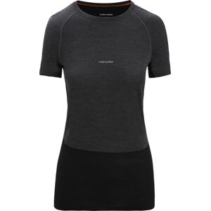 Icebreaker Women's 125 Zoneknit™ Short Sleeve Crewe Jet Heather/Black/Metro Heather/Cb XS, JET HTHR/BLK/METRO H/CB