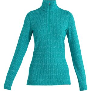 Icebreaker Women's Mer 260 Vertex Long Sleeve Half Zip Herenga Flux Green/Snow/J S, Flux Green/Snow/J