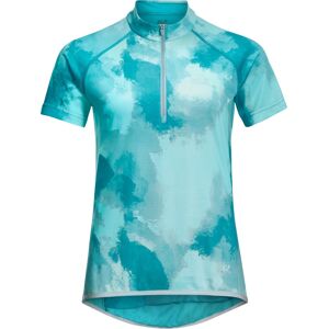 Jack Wolfskin Women's Tourer Halfzip Print Tee Dark Aqua Allover L, Dark Aqua Allover