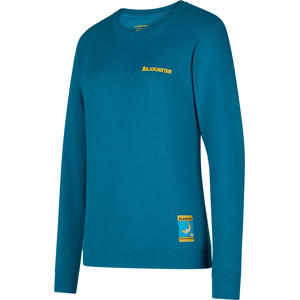 La Sportiva Women's Climbing On The Moon Sweatshirt Turchese/Giallo M, Turchese/Giallo