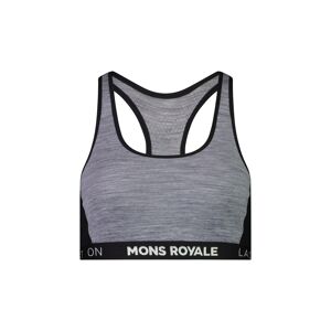 Mons Royale Sierra Sports Bra Grey Heather / Black XL, Grey Heather / Black
