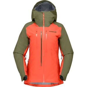 Norrøna Women's Lyngen Gore-tex Jacket Olive Night/Orange Alert M, Olive Night/Orange Alert