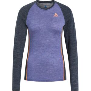 Odlo Women's Performance Wool 150 Base Layer Folkstone Gray - India Ink Melange L, Folkstone Gray/India Ink Melange