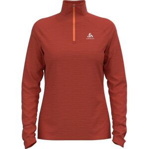 Odlo Women's Midlayer 1/2 Zip Run Easy Warm Cinnabar Melange L, Cinnabar Melange