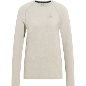 Odlo Women's T-shirt Crew Neck L/S Essential Seamless Silver Cloud Melange M, Silver Cloud Melange