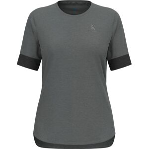 Odlo Women's T-shirt Crew Neck S/S Ride 365 Black Melange/Grey Melange L, Black Melange/Grey Melange