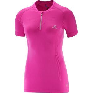 Salomon Women's Lightning Pro Short Sleeve Zip Tee Rose Violet XS, Rose Violet