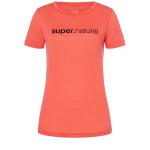 super.natural Women's 3D Signature Tee Living Coral/Jet Black L, Living Coral/Jet Black