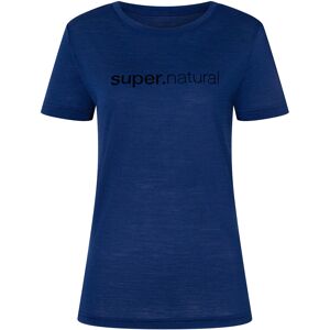 super.natural Women's 3D Signature Tee Blue Depths/Jet Black L, Blue Depths/Jet Black